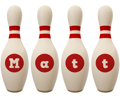 Matt bowling-pin logo