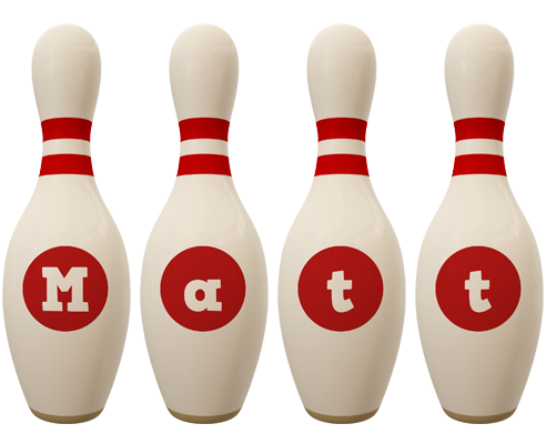 Matt bowling-pin logo