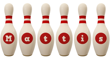 Mattis bowling-pin logo