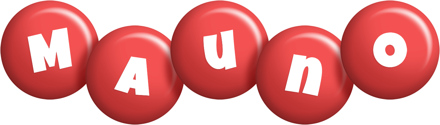 Mauno candy-red logo