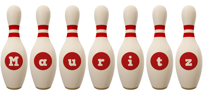 Mauritz bowling-pin logo
