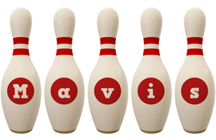 Mavis bowling-pin logo