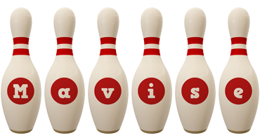 Mavise bowling-pin logo