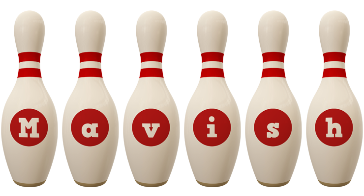 Mavish bowling-pin logo