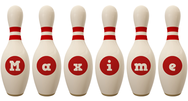 Maxime bowling-pin logo