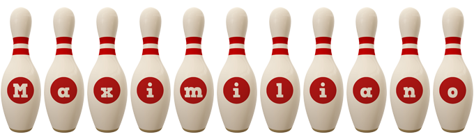 Maximiliano bowling-pin logo