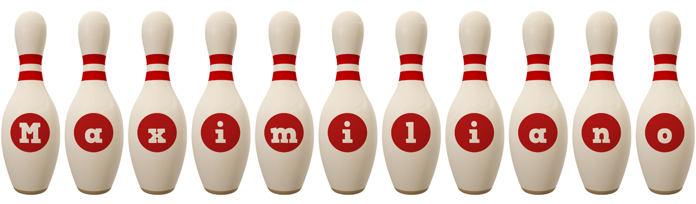 Maximiliano bowling-pin logo