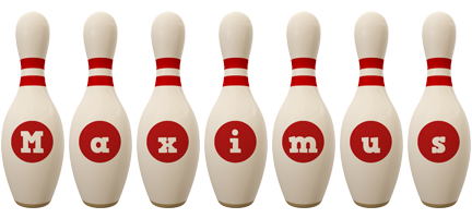 Maximus bowling-pin logo