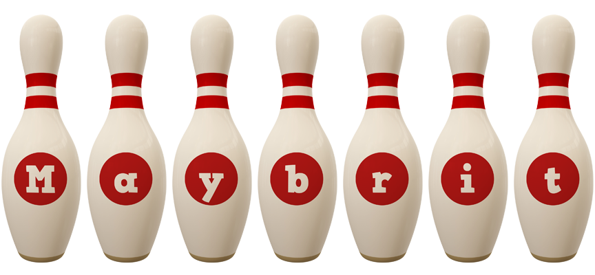Maybrit bowling-pin logo