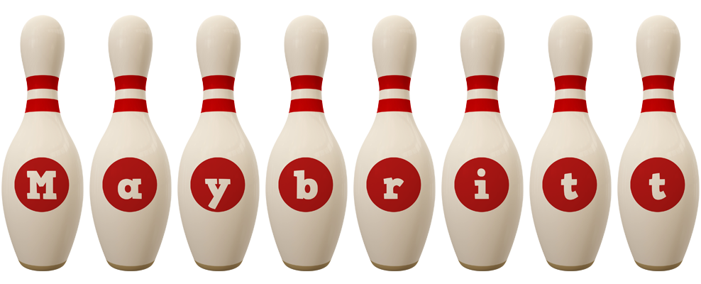 Maybritt bowling-pin logo