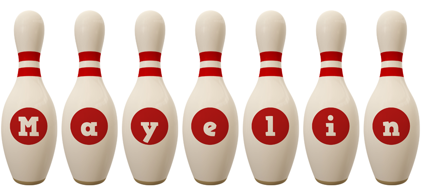 Mayelin bowling-pin logo