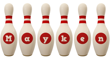 Mayken bowling-pin logo