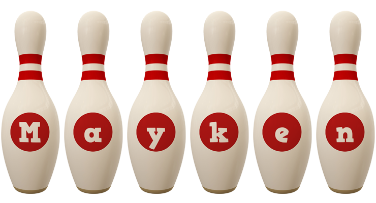 Mayken bowling-pin logo