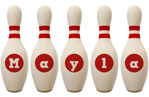 Mayla bowling-pin logo