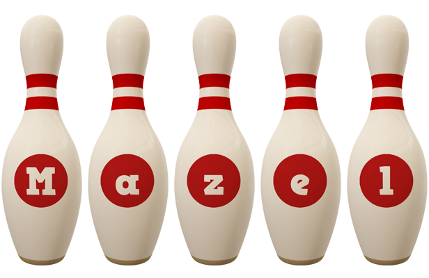 Mazel bowling-pin logo