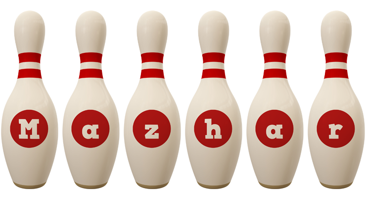 Mazhar bowling-pin logo