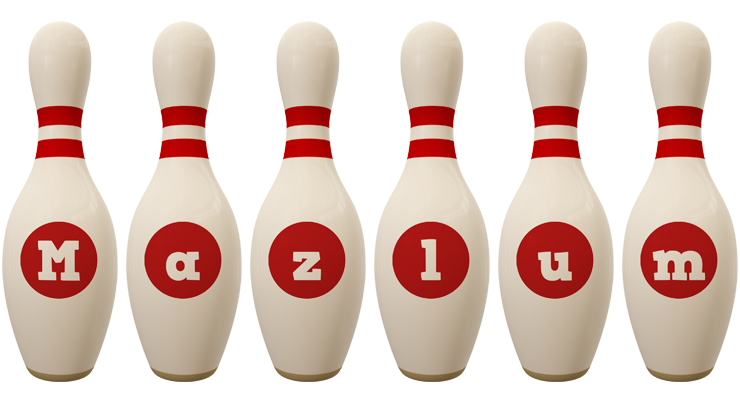 Mazlum bowling-pin logo