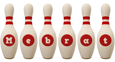 Mebrat bowling-pin logo