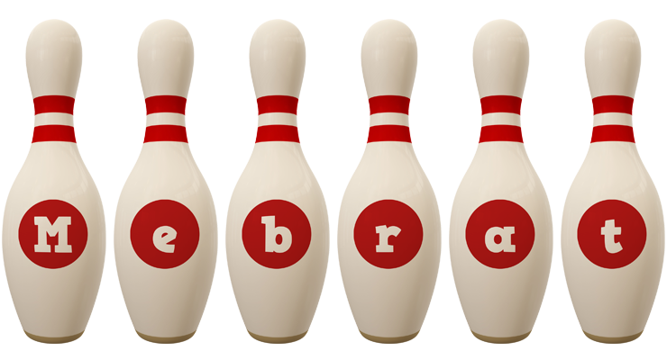 Mebrat bowling-pin logo