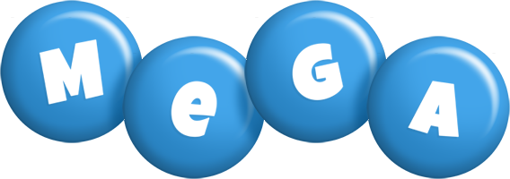 Mega candy-blue logo