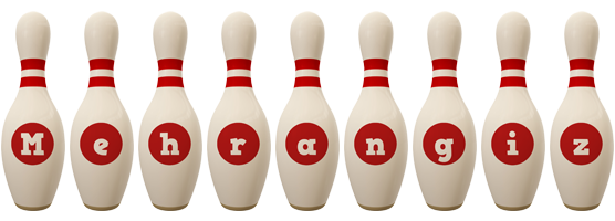 Mehrangiz bowling-pin logo