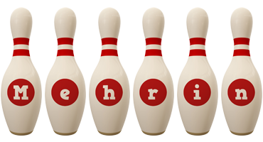 Mehrin bowling-pin logo