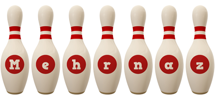 Mehrnaz bowling-pin logo