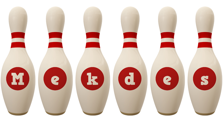 Mekdes bowling-pin logo
