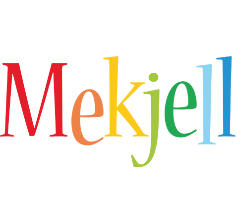 Mekjell birthday logo