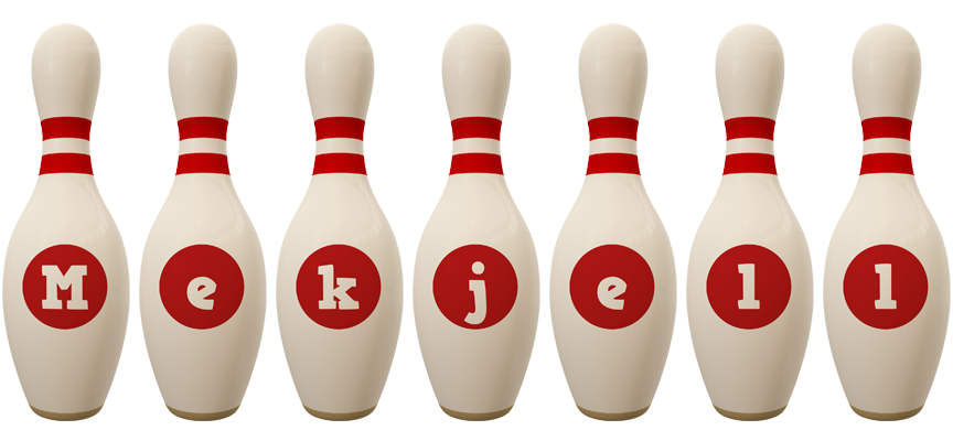 Mekjell bowling-pin logo