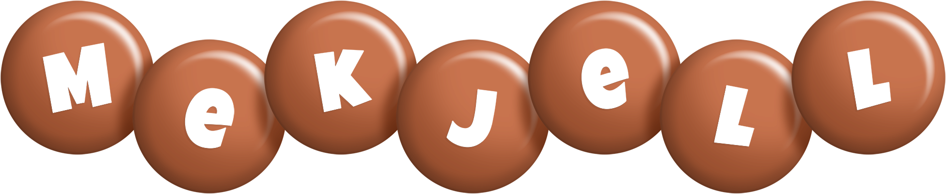 Mekjell candy-brown logo