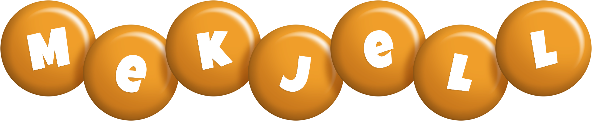 Mekjell candy-orange logo