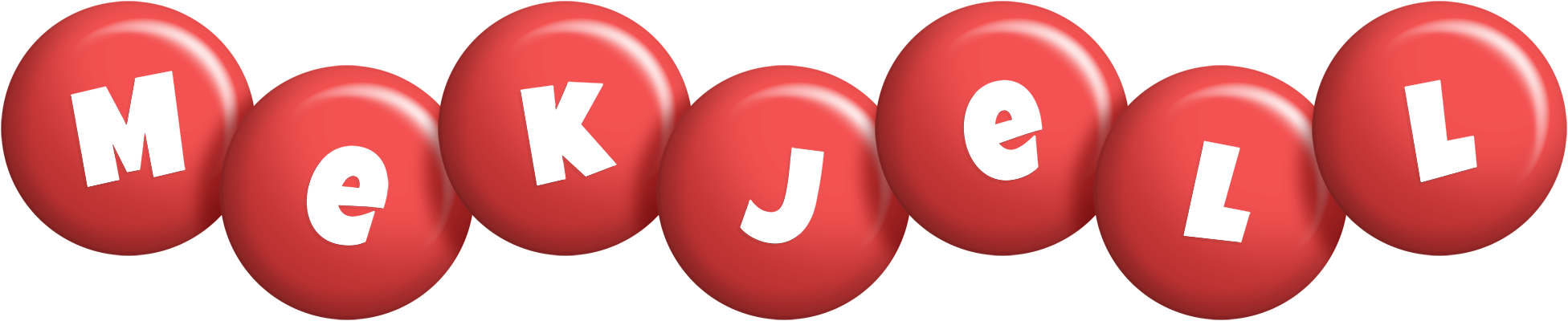 Mekjell candy-red logo