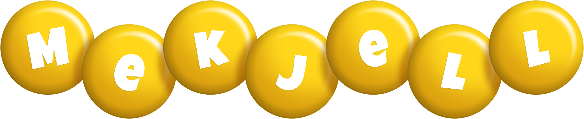 Mekjell candy-yellow logo