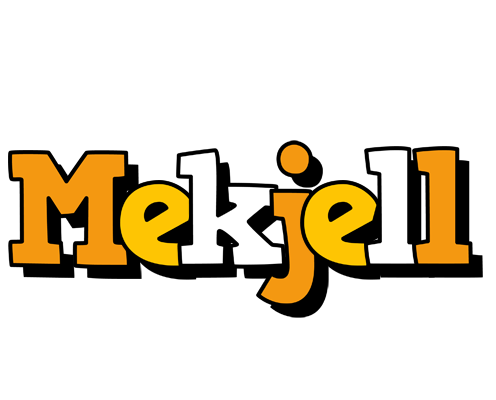 Mekjell cartoon logo