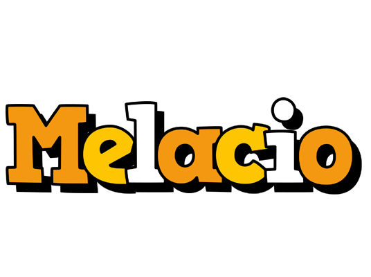 Melacio cartoon logo