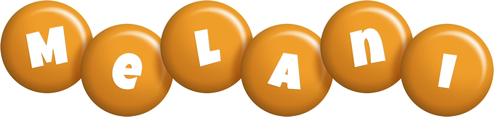 Melani candy-orange logo