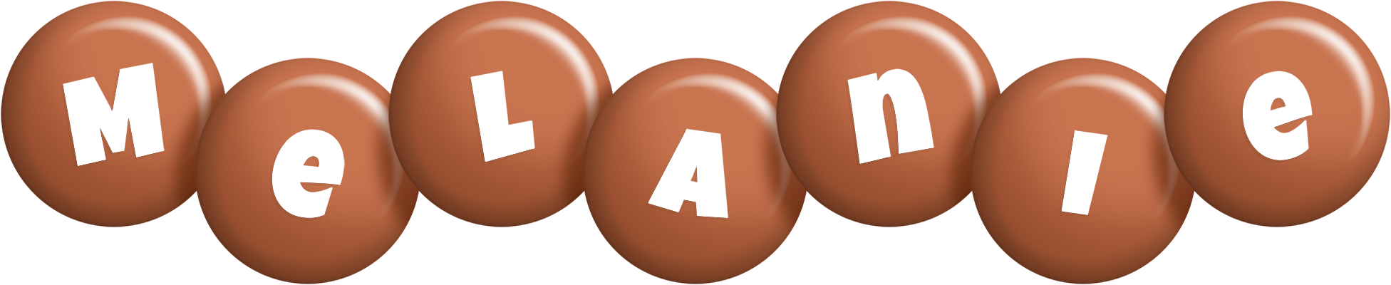Melanie candy-brown logo