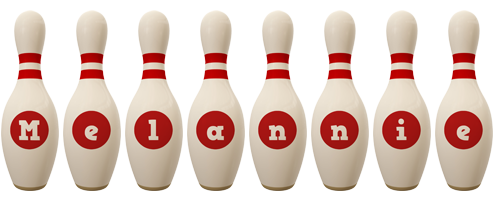 Melannie bowling-pin logo