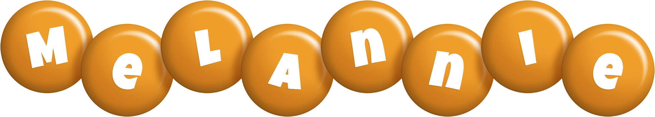 Melannie candy-orange logo
