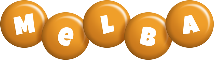 Melba candy-orange logo