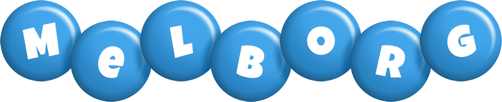 Melborg candy-blue logo