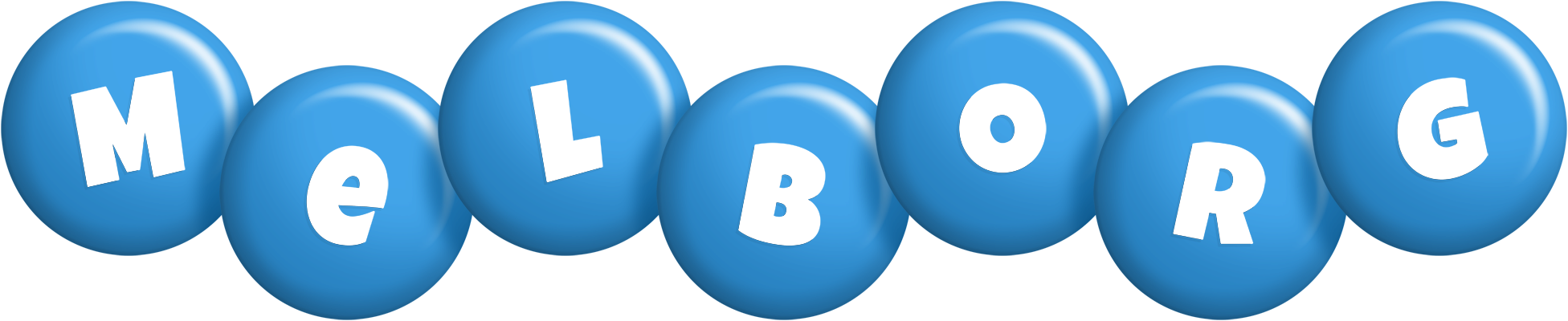 Melborg candy-blue logo