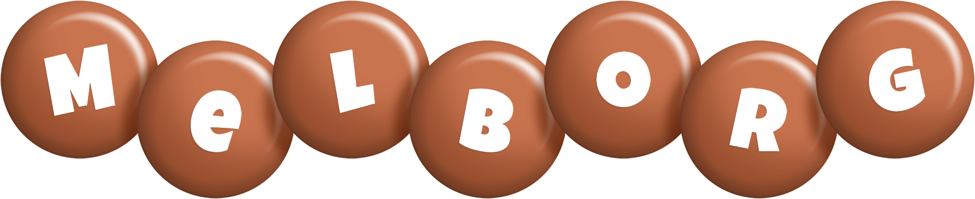 Melborg candy-brown logo