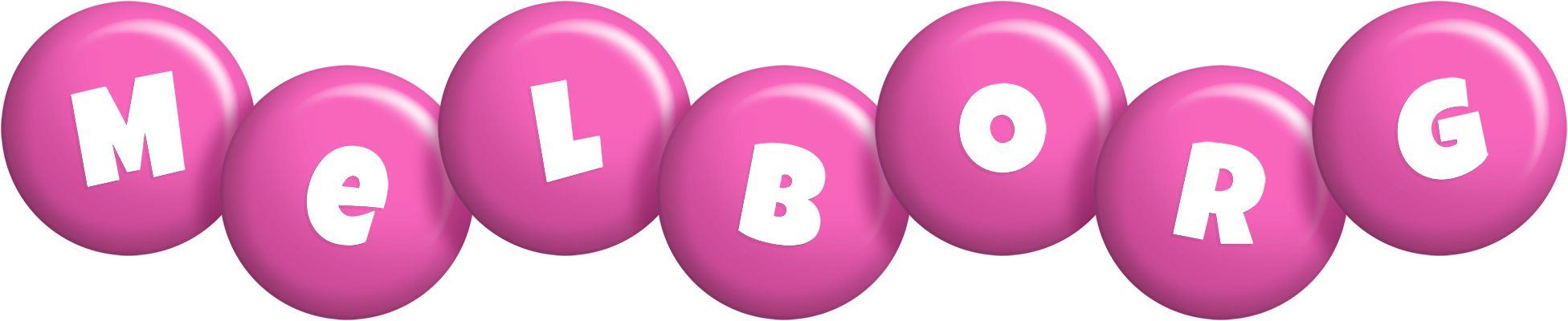 Melborg candy-pink logo