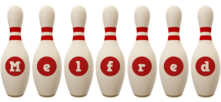 Melfred bowling-pin logo