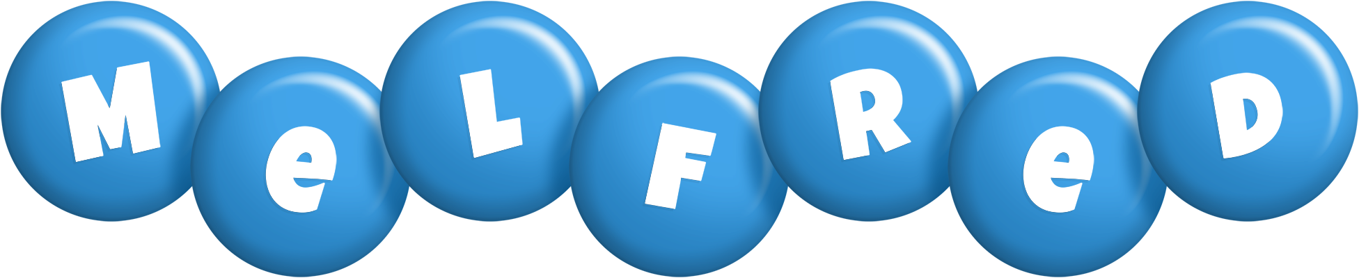 Melfred candy-blue logo