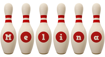 Melina bowling-pin logo