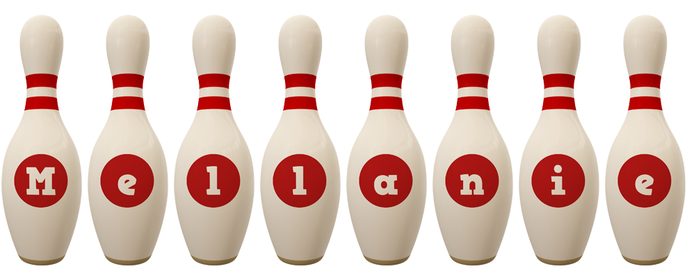Mellanie bowling-pin logo