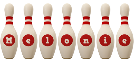 Melonie bowling-pin logo
